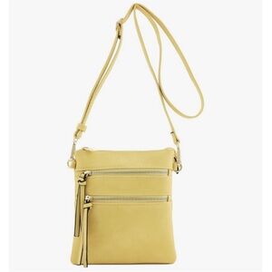 Small Yellow Crossbody Bag with Adjustable Strap